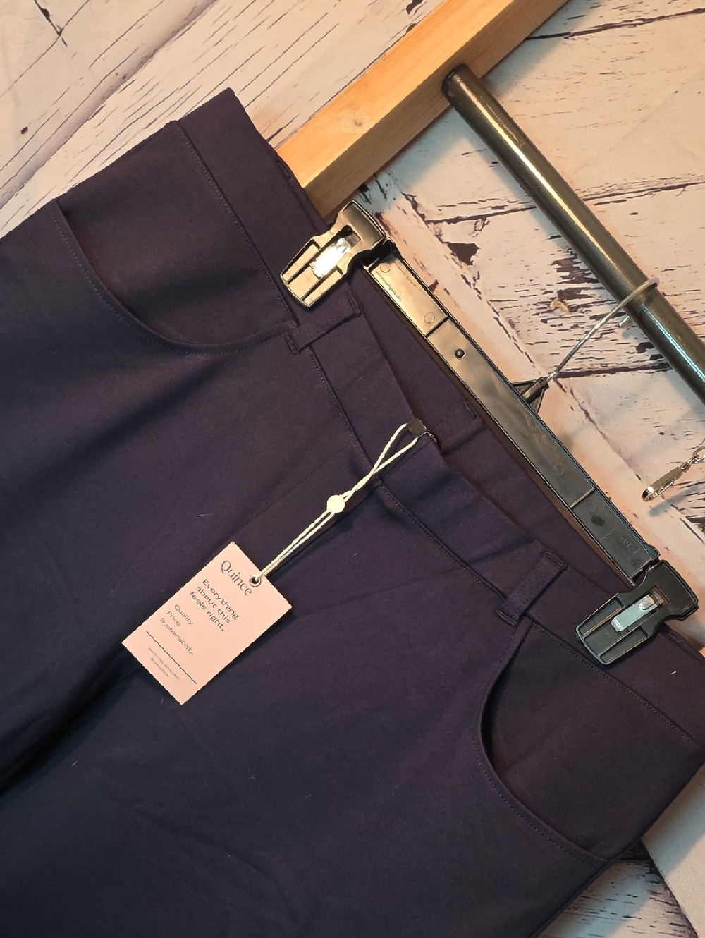 Quince Navy 4 Pocket Stretch Ponte Straight Leg Pants Numerous Sizes - Picture 5 of 9